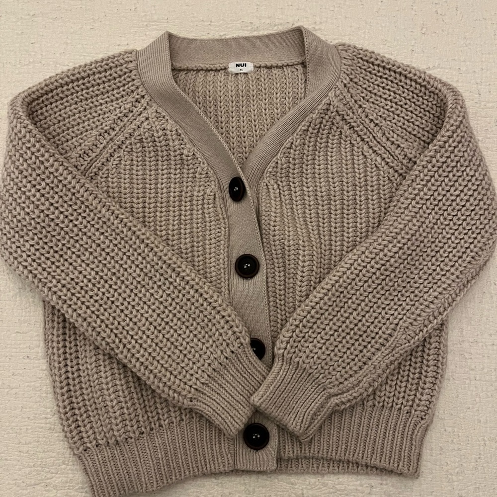 NUI organic oatmeal cardigan xs